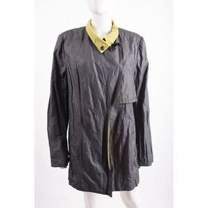 Earl Rutenberg Womens Jacket Sz 14 Windbreaker Gray Lime Green